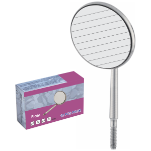 Mundspiegel Kegelsockel Rhodium, 12 Stück