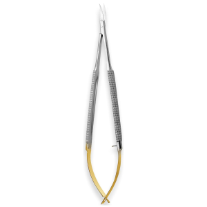 Castroviejo Schere Hartmetall, gebogen, 14 cm