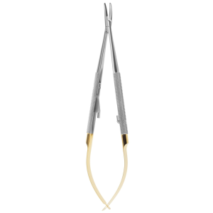 Castroviejo Nadelhalter Hartmetall, gebogen, 14 cm